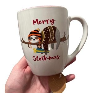 “Merry Slothmas” Holiday Christmas Coffee Mug, Sloth Design